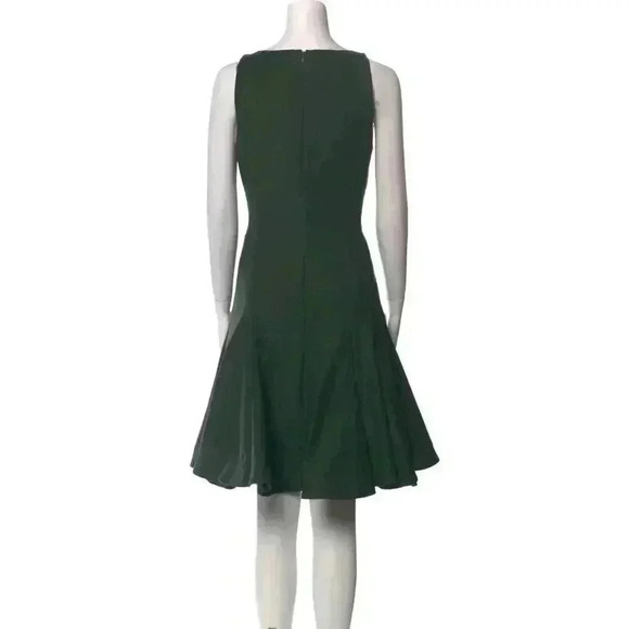 RL Sleeveless Asymetrical V Neck Swing Dress Tool Fern Green-Size 2 - Picture 2 of 16
